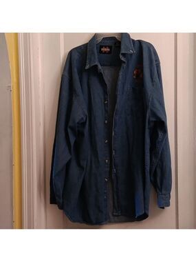 Guide Gear Mens Denim Button Shirt  Long Sleeve Shirt SIZE 2XL
